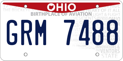 OH license plate GRM7488
