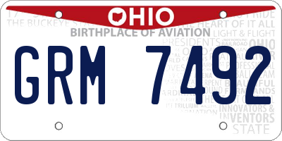 OH license plate GRM7492