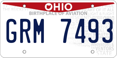 OH license plate GRM7493