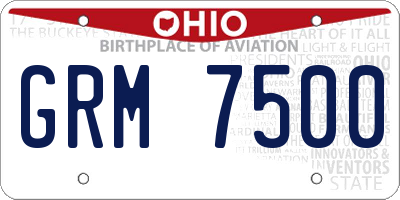 OH license plate GRM7500