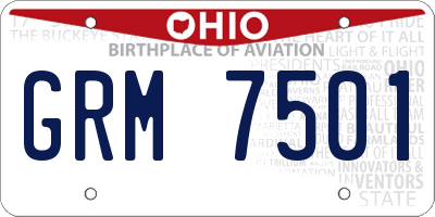 OH license plate GRM7501