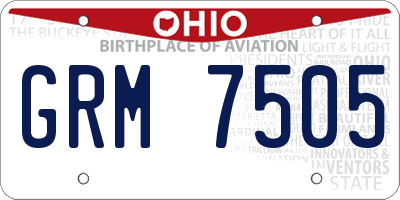 OH license plate GRM7505