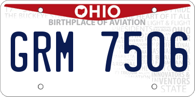 OH license plate GRM7506