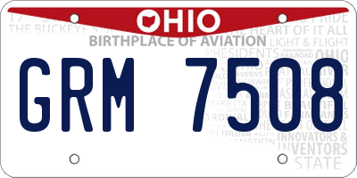 OH license plate GRM7508