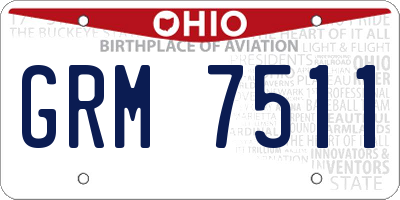 OH license plate GRM7511