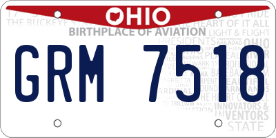 OH license plate GRM7518