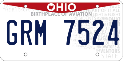 OH license plate GRM7524