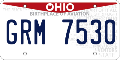OH license plate GRM7530