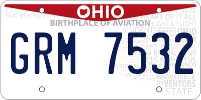 OH license plate GRM7532