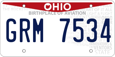 OH license plate GRM7534