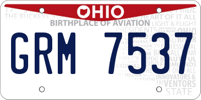OH license plate GRM7537