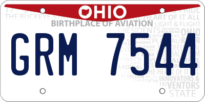 OH license plate GRM7544