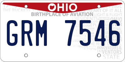 OH license plate GRM7546