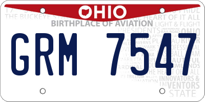 OH license plate GRM7547