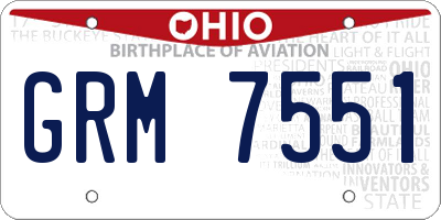OH license plate GRM7551
