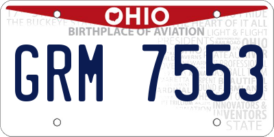 OH license plate GRM7553