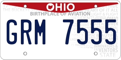 OH license plate GRM7555