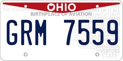 OH license plate GRM7559