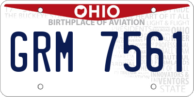 OH license plate GRM7561