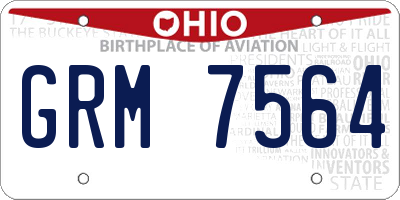 OH license plate GRM7564