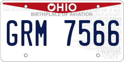 OH license plate GRM7566