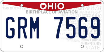 OH license plate GRM7569