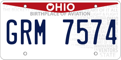 OH license plate GRM7574