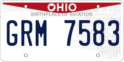 OH license plate GRM7583