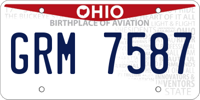 OH license plate GRM7587