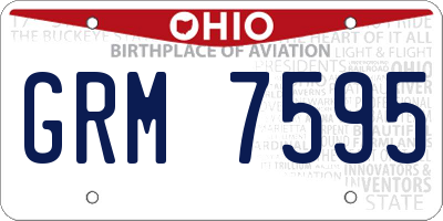 OH license plate GRM7595