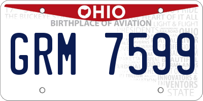 OH license plate GRM7599