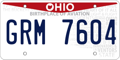 OH license plate GRM7604