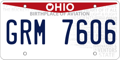 OH license plate GRM7606