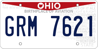 OH license plate GRM7621