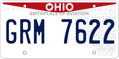 OH license plate GRM7622