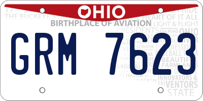 OH license plate GRM7623