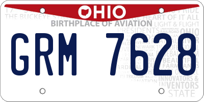 OH license plate GRM7628