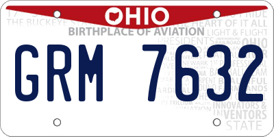 OH license plate GRM7632