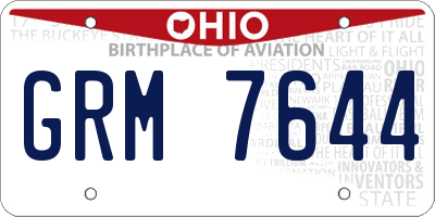 OH license plate GRM7644
