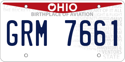 OH license plate GRM7661
