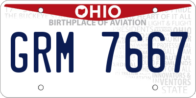 OH license plate GRM7667