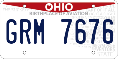 OH license plate GRM7676