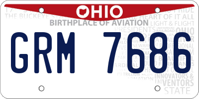 OH license plate GRM7686