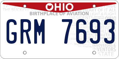 OH license plate GRM7693