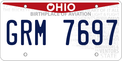 OH license plate GRM7697