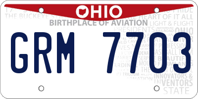 OH license plate GRM7703