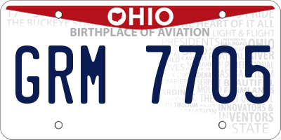 OH license plate GRM7705