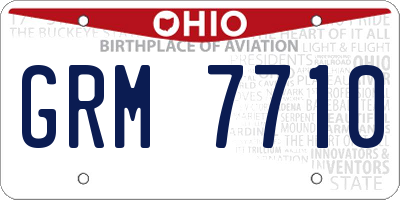 OH license plate GRM7710