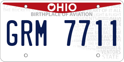 OH license plate GRM7711