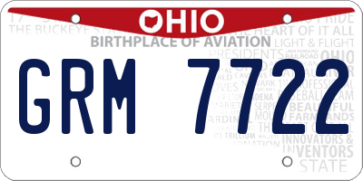 OH license plate GRM7722